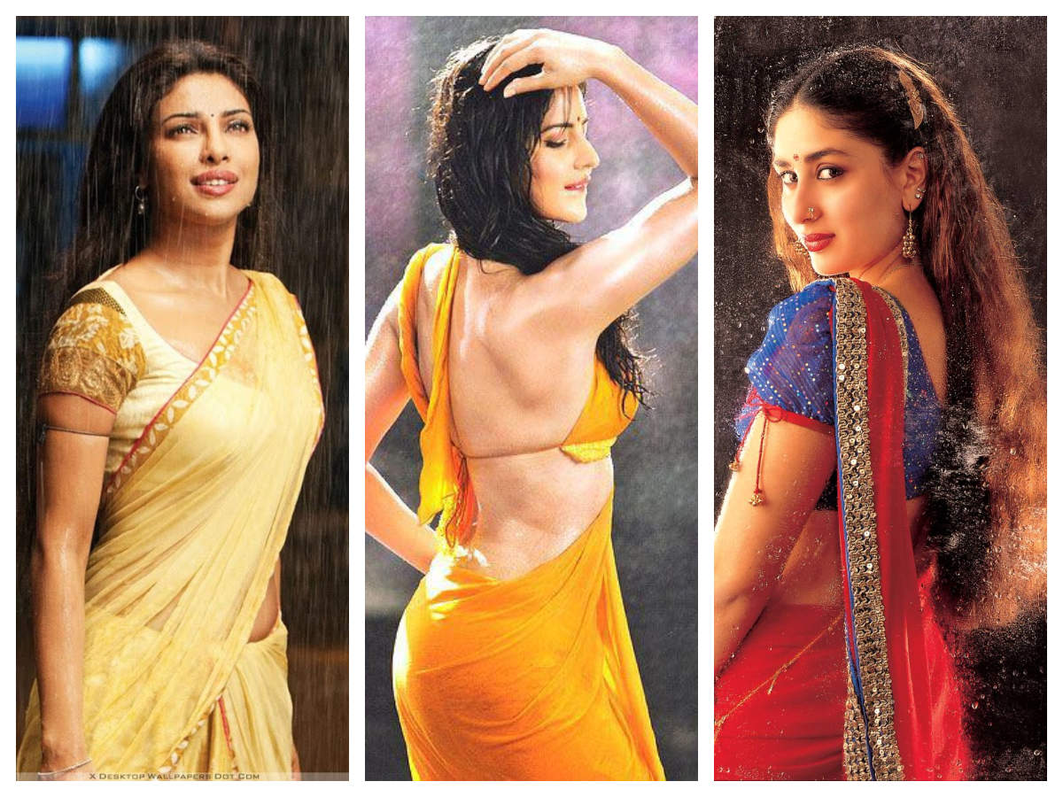Actresses and their wet saree looks