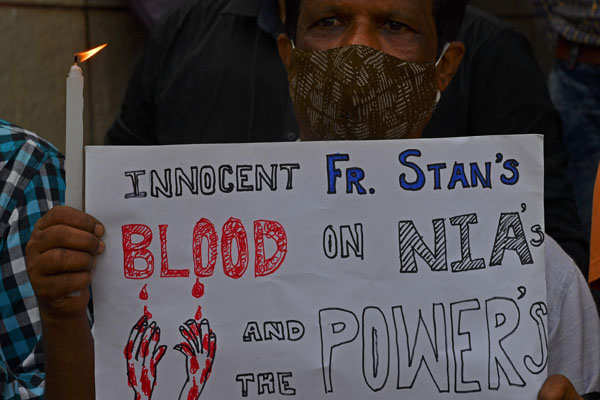 These pictures show massive outrage over death of jailed activist Stan Swamy