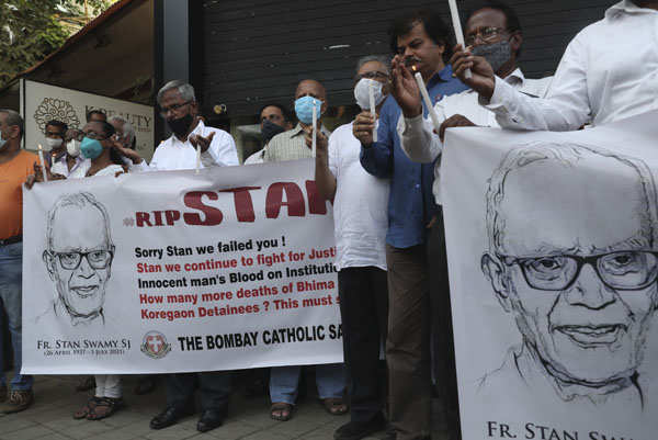 These pictures show massive outrage over death of jailed activist Stan Swamy