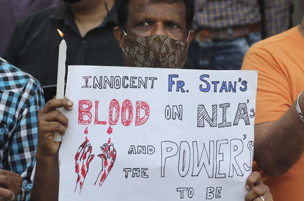 These pictures show massive outrage over death of jailed activist Stan Swamy