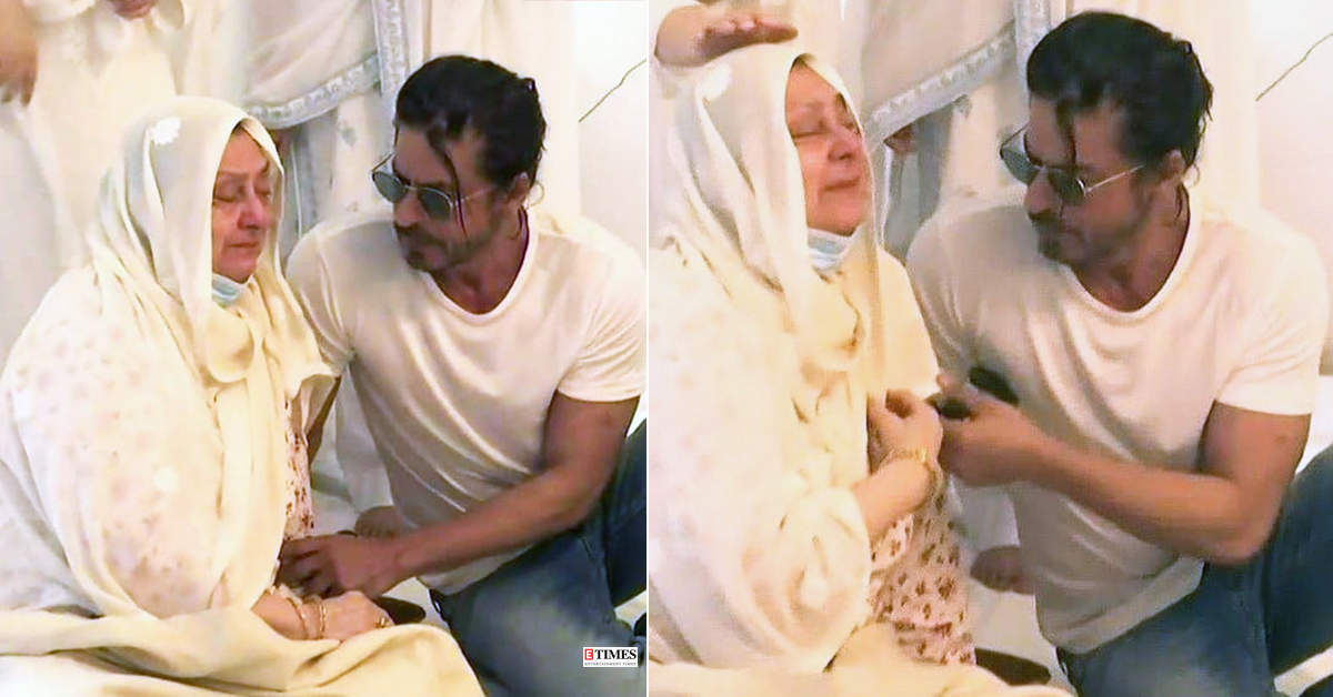 Pics of SRK consoling tearful Saira Banu go viral