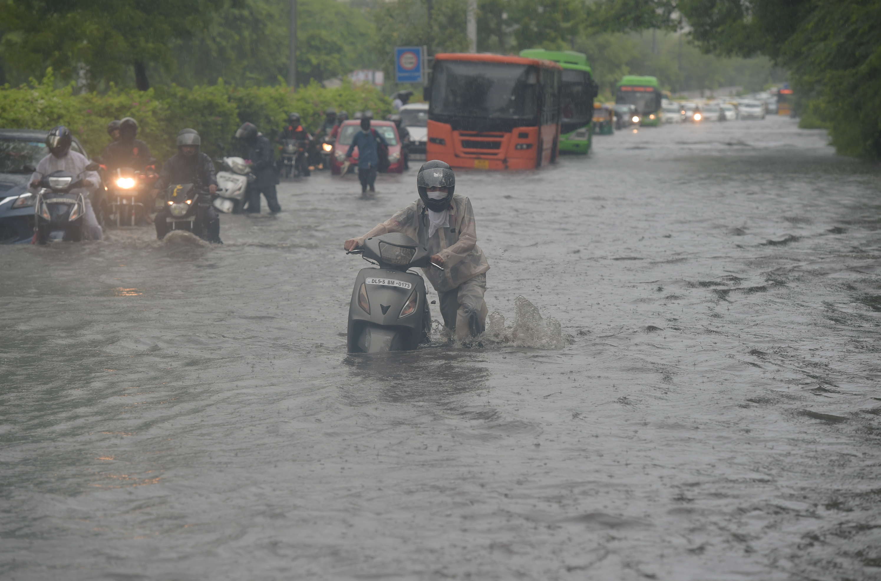 Photos of Delhi monsoon Waterlogged streets, crawling traffic