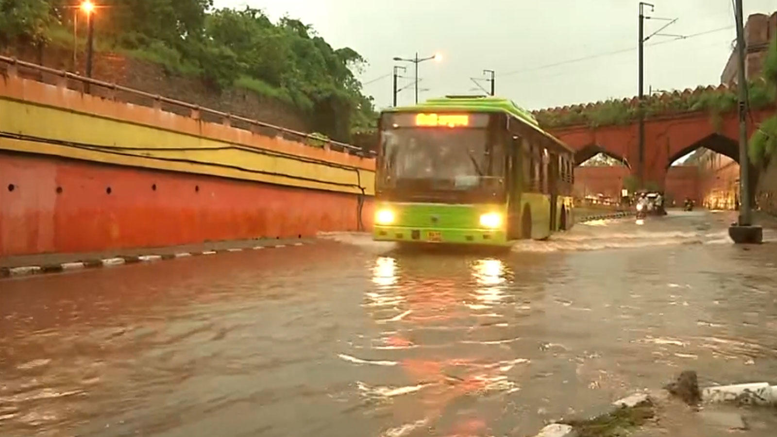 Heavy rainfall leads to water-logging in Delhi’s Yamuna Bazar