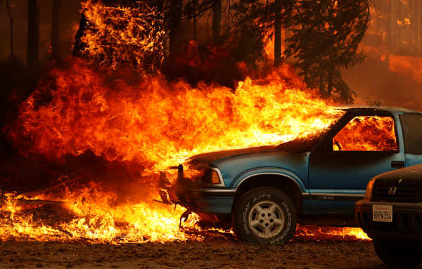 Wildfire decimates California town