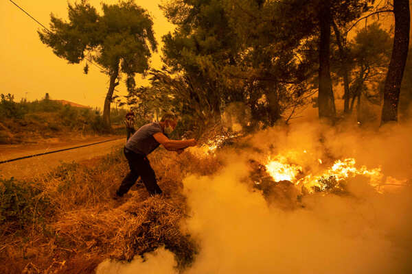 Harrowing pictures from Greece as wildfires engulf huge swathes of land