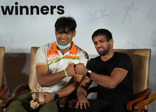 Pictures from grand felicitation ceremony for Indian Olympic medal-winners