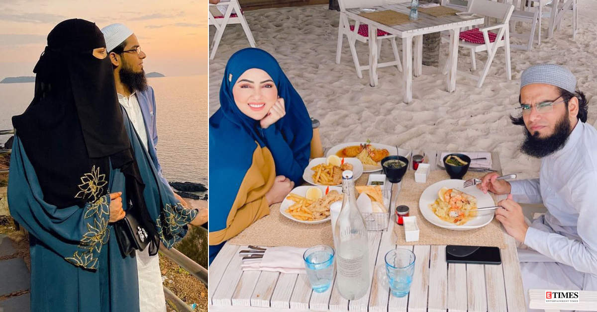 Pictures from Sana Khan and hubby Anas Saiyad’s romantic beach vacation go viral