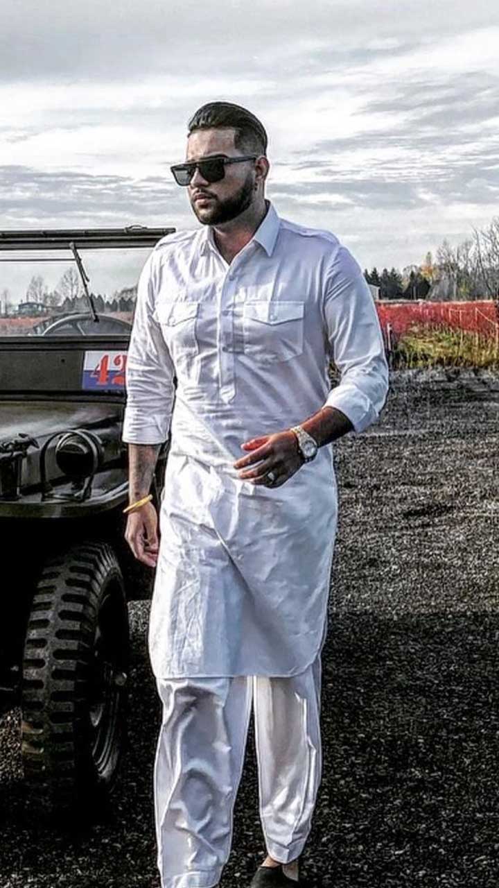 karan aujla grey coat pant