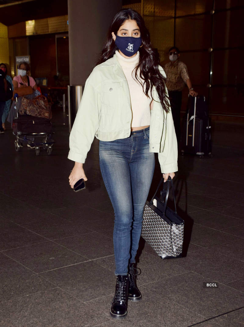 Janhvi Kapoor wears bodycon dress with boots and cap to Mumbai airport. All- black look done right, we say - India Today