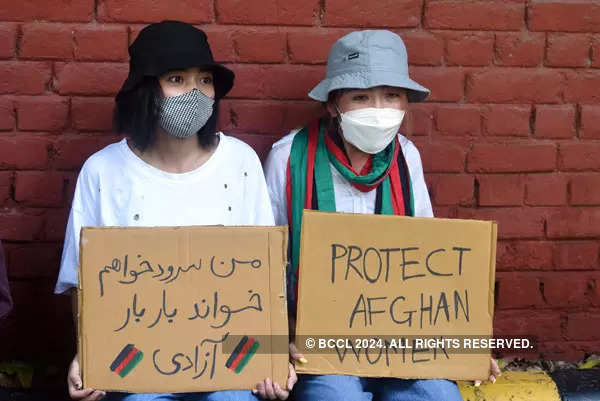Afghan nationals protest at UNHCR office in Delhi