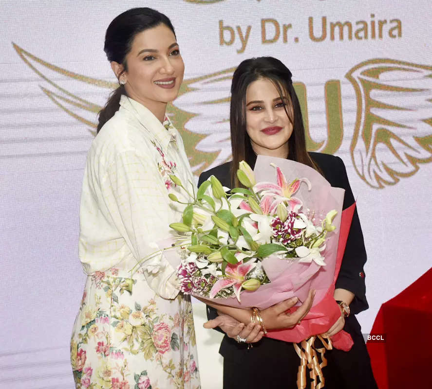 Gauahar Khan attends the launch of a skincare product