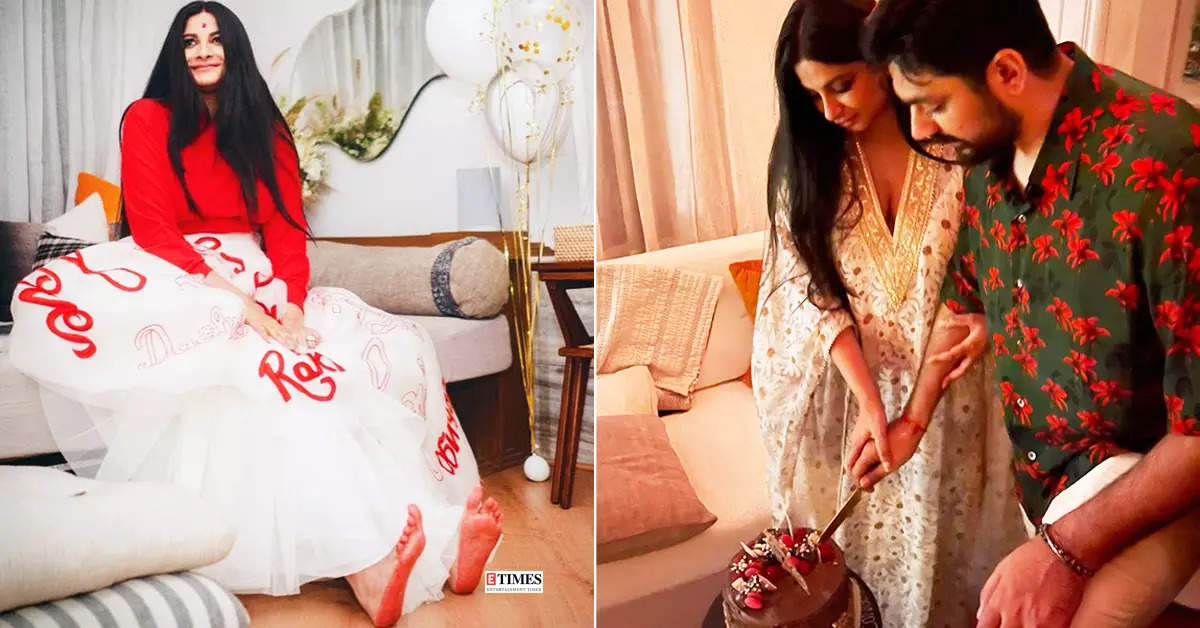 Newly-wed Rhea Kapoor flaunts her alta-decorated feet in these new after-wedding party pictures