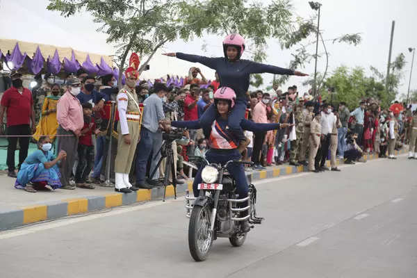 BSF’s bikers perform awe-inspiring stunts