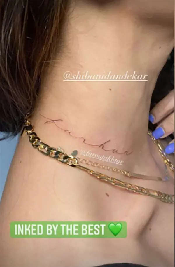 Birthday girl Shibani Dandekar gets beau Farhan Akhtar's name inked on her neck