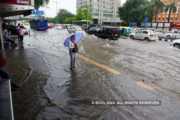 New Delhi: Pictures of waterlogging caused by heavy rain