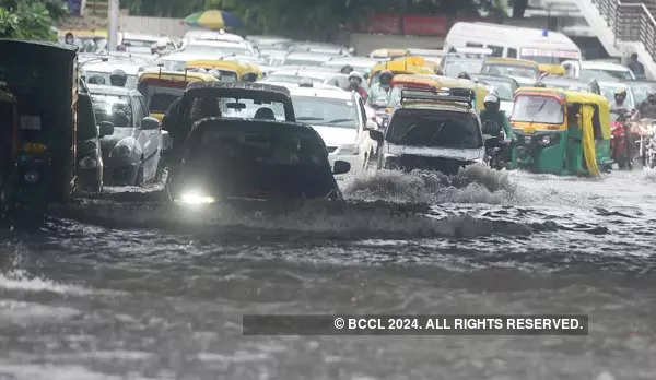 New Delhi: Pictures of waterlogging caused by heavy rain