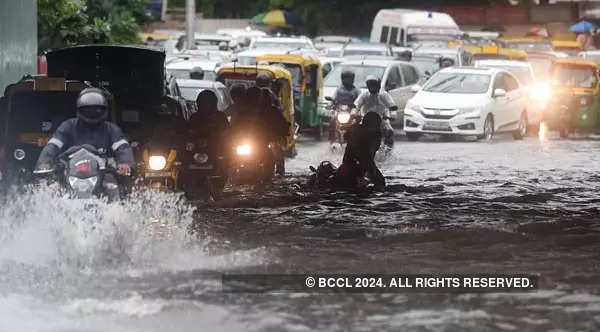 New Delhi: Pictures of waterlogging caused by heavy rain