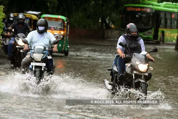 New Delhi: Pictures of waterlogging caused by heavy rain