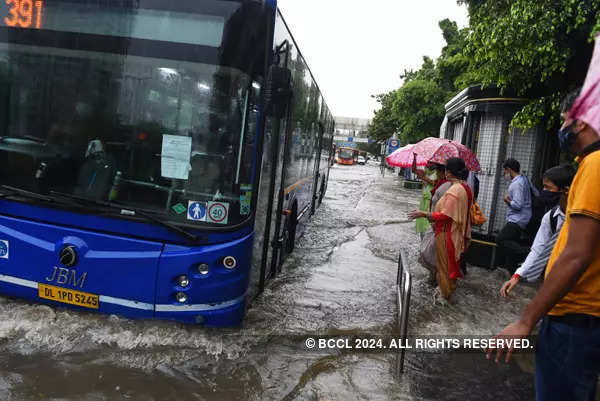 New Delhi: Pictures of waterlogging caused by heavy rain