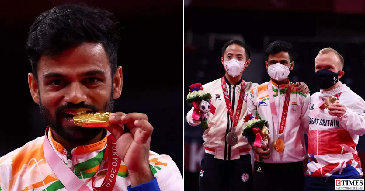 Krishna Nagar clinches India's 5th gold medal at 2020 Tokyo Paralympics, check photos of the shuttler's winning moment!