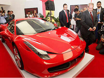 Ferrari's new showroom in Delhi
