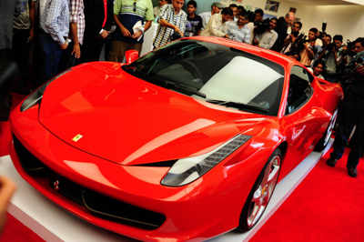 Ferrari's new showroom in Delhi