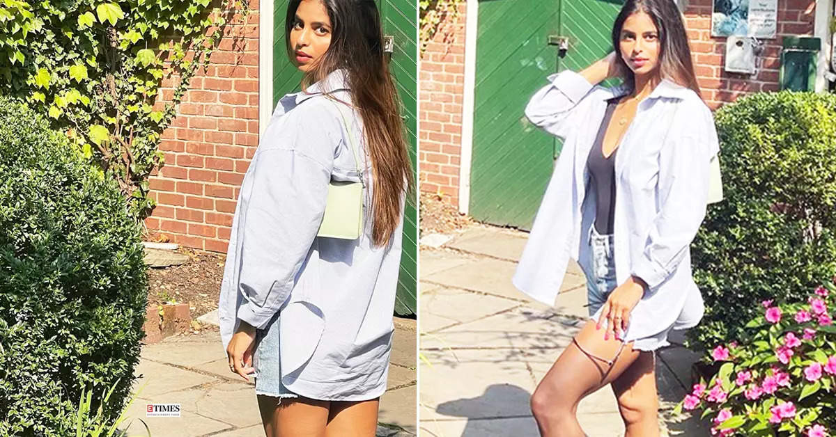 Suhana Khan’s latest pictures in an oversized shirt with a tank top & shorts will leave you spellbound
