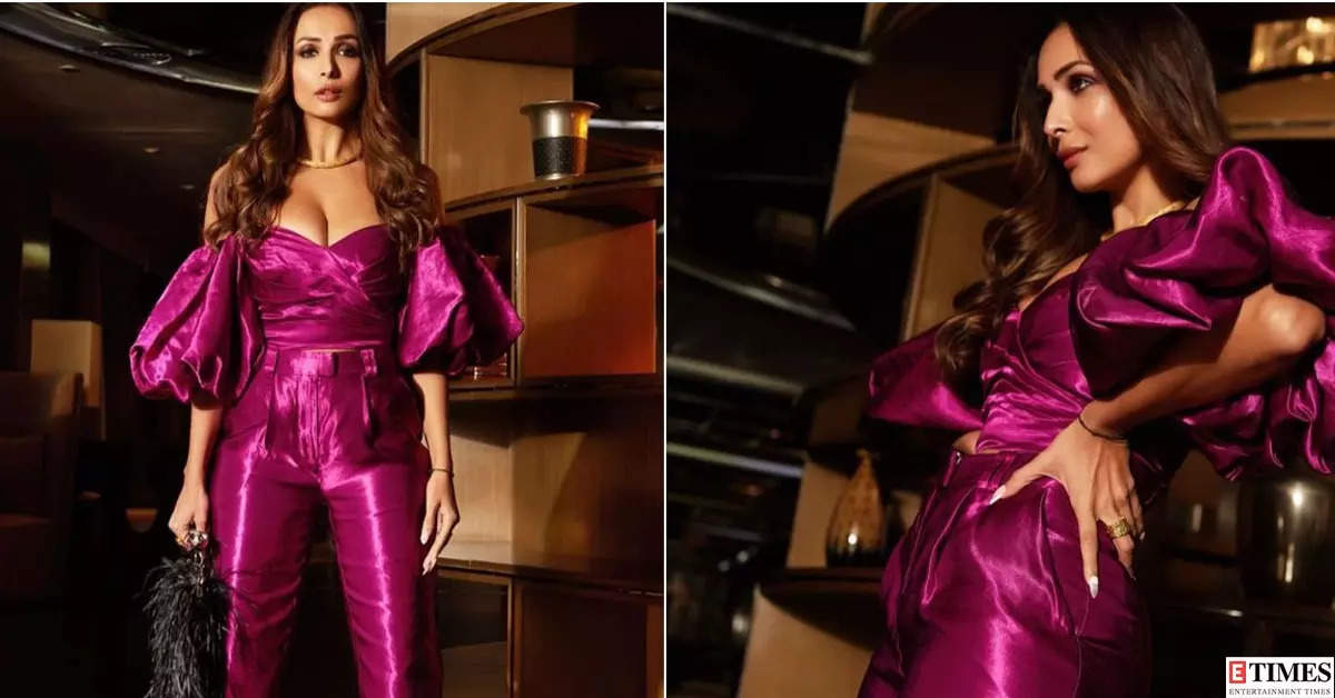 Malaika Arora exudes oomph in a bright metallic purple jumpsuit, stylish photos will make you go gaga over her look!