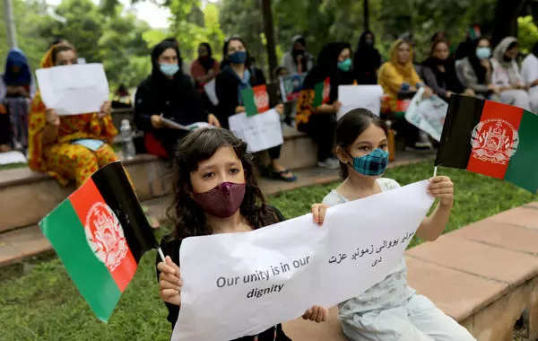 New Delhi: Afghan refugees hold protest against Taliban