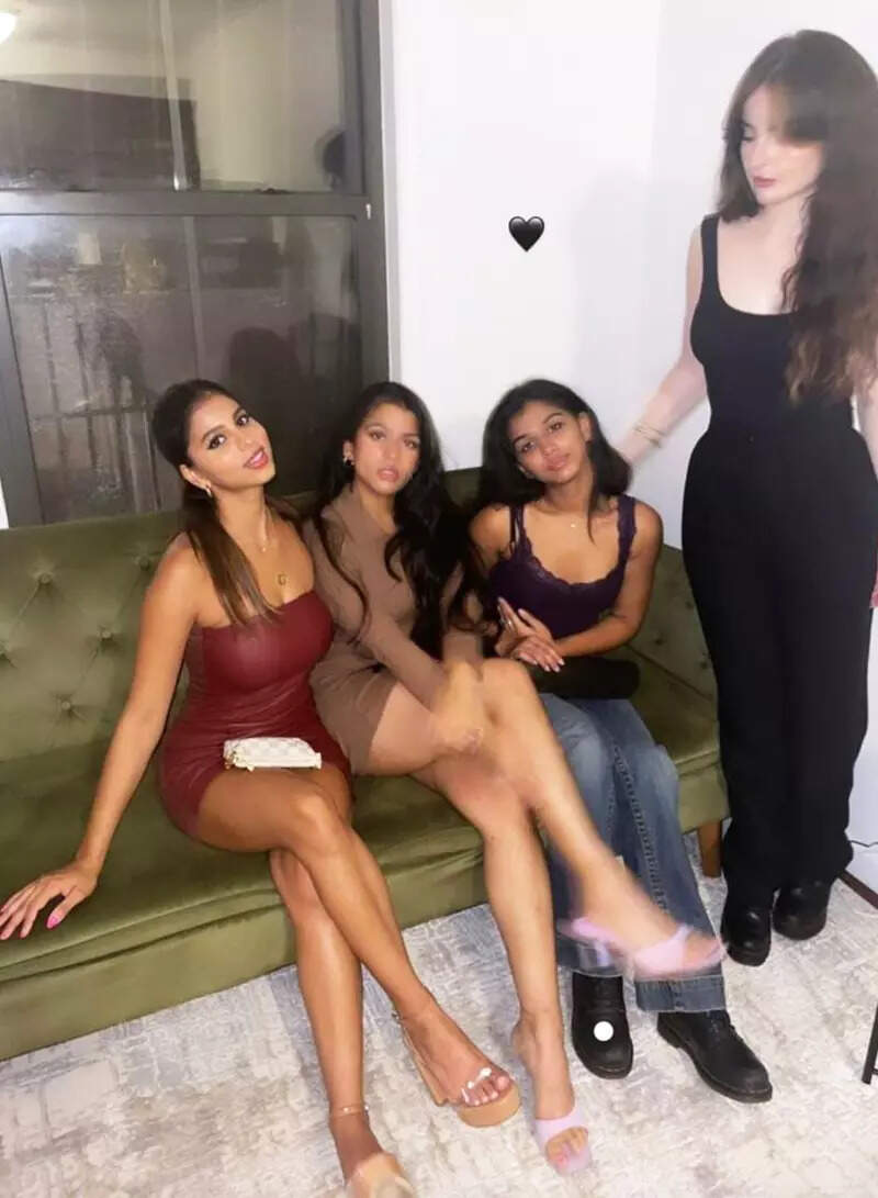 Suhana Khan oozes glamour in a strapless, short red dress in these new party pictures with friends