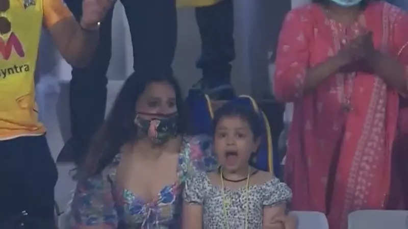 IPL 2021: Ziva Dhoni's epic reaction post MS Dhoni's winning six in CSK vs SRH match is unmissable! See photos