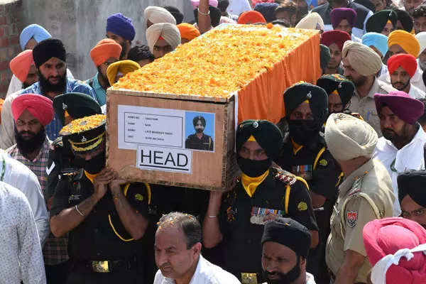 20 pictures from funeral of martyred soldier Mandeep Singh