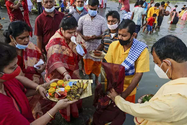 Durga Puja being celebrated with religious fervour