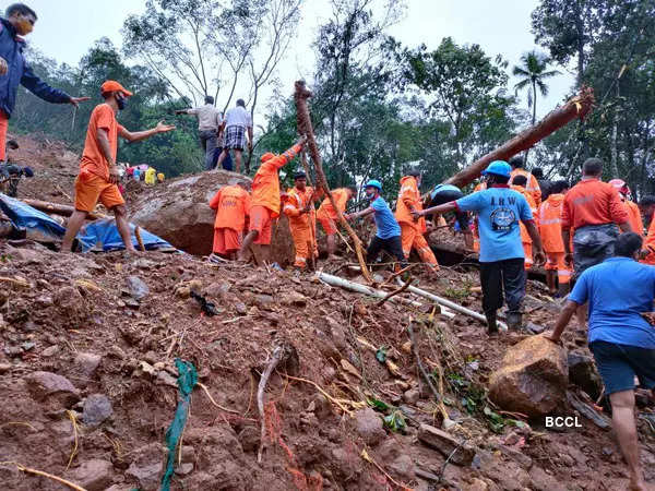 Pictures of destruction caused by heavy rainfall in Kerala