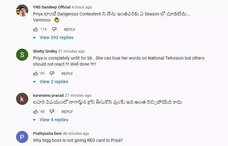 Netizens on Priya