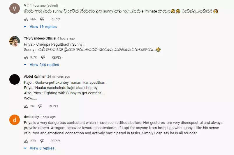 Netizens on Priya