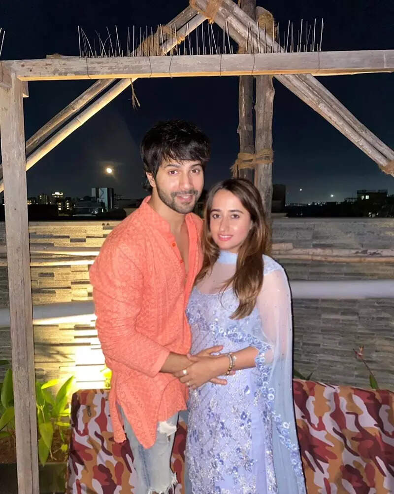 Lovely pictures from Varun Dhawan and Natasha Dalal's first Karwa Chauth celebration