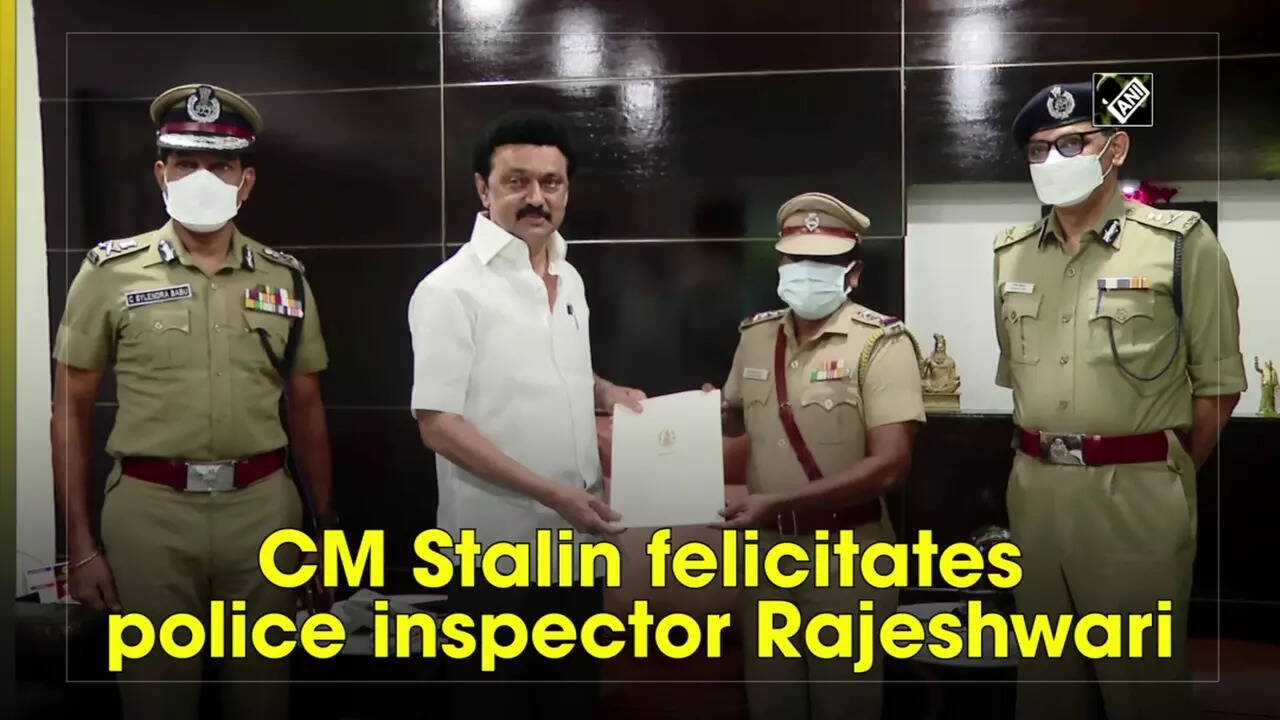 CM Stalin felicitates police inspector Rajeshwari