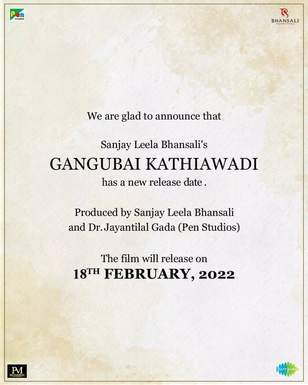Sanjay Leela Bhansali&#39;s &#39;Gangubai Kathiawadi&#39; starring Alia Bhatt delayed again; film to release on 18 February | Hindi Movie News - Times of India