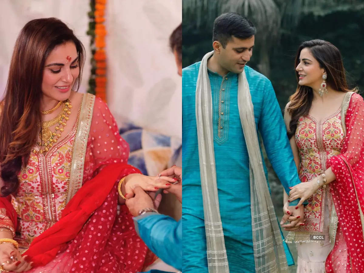 Shraddha Arya And Rahul Sharma Engagement Photos New Bride Shraddha 