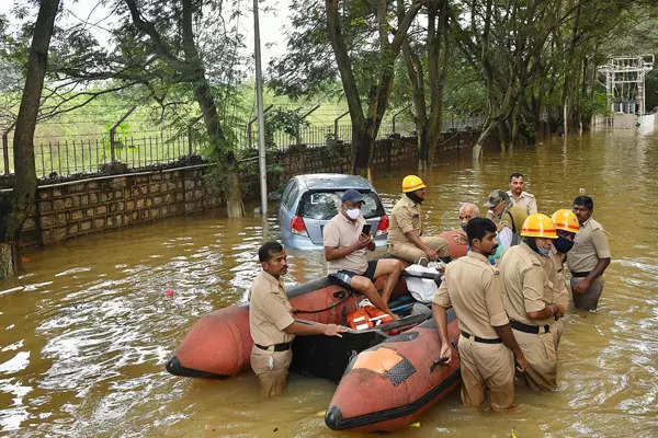 These pictures show waterlogging in Bengaluru after overnight rains