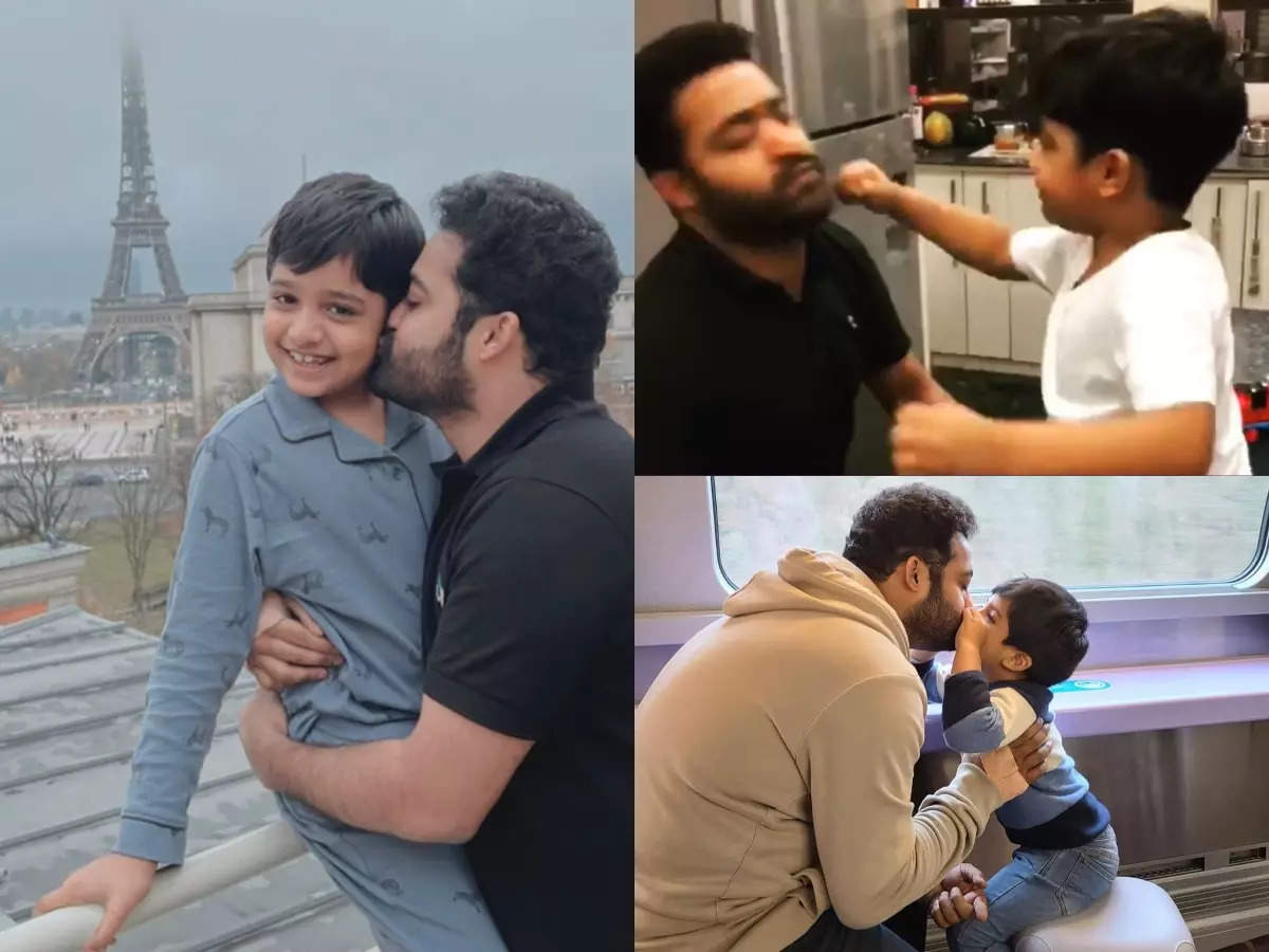 From goofy poses to touring around Europe: Adorable pictures of Jr NTR with his kids