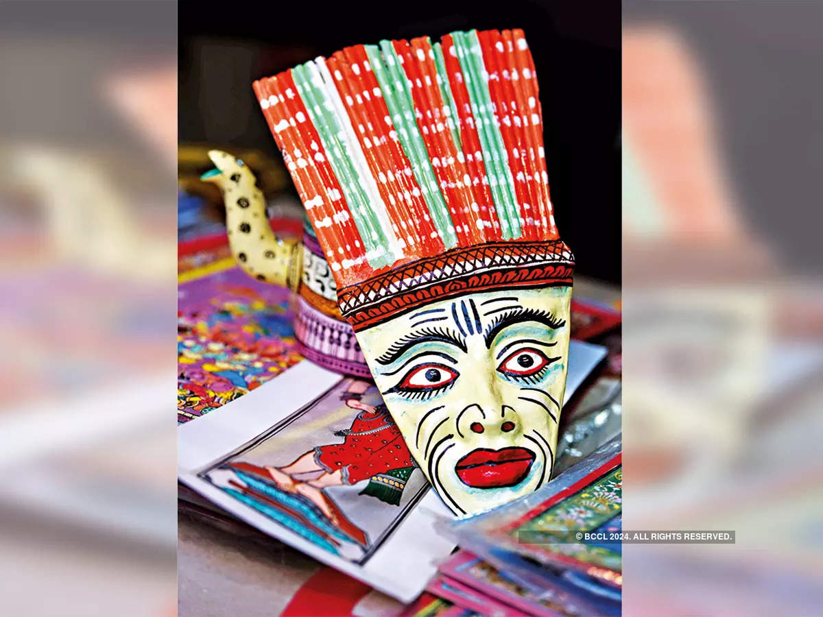 A mask painted by tribal artists from Odisha