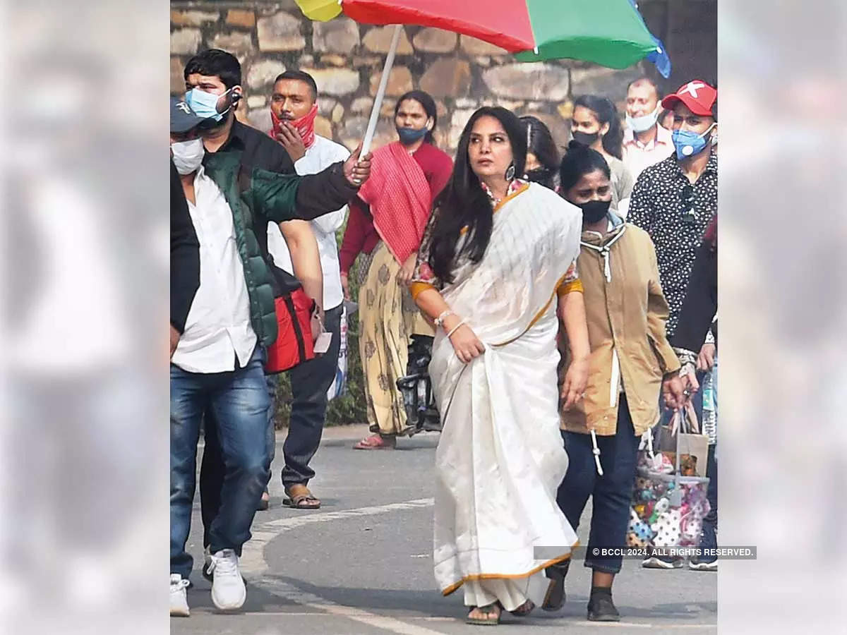 Seasoned actress Shabana Azmi during the shoot in Delhi. Sources say that after  wrapping up in Delhi, the team will head to Mumbai for the shoot’s next leg