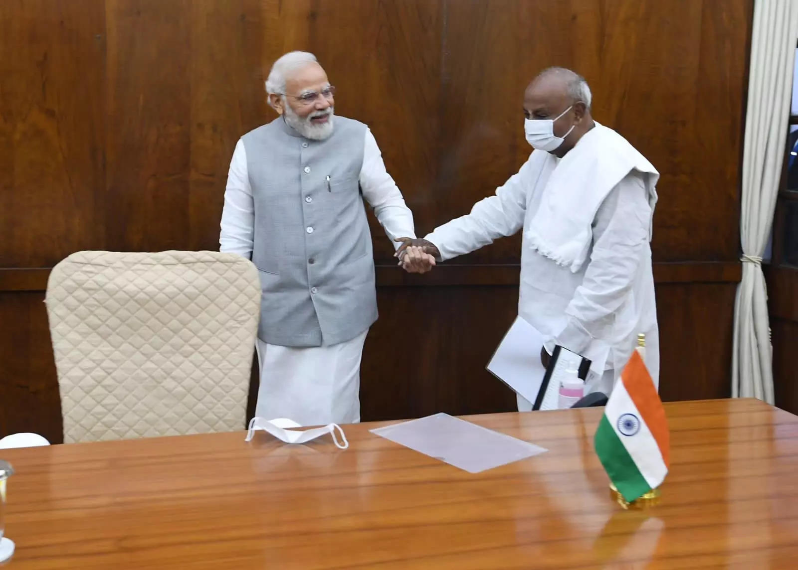 Photos of PM Modi with ex-PM H D Deve Gowda | The Times of India