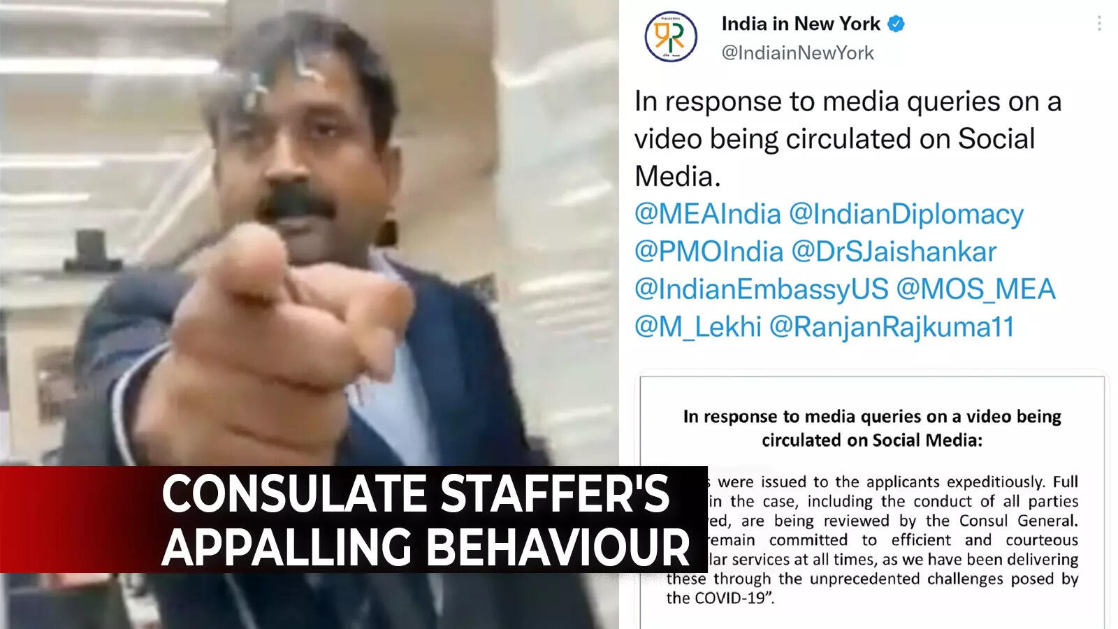 Viral video: Officer at Indian consulate in New York loses cool