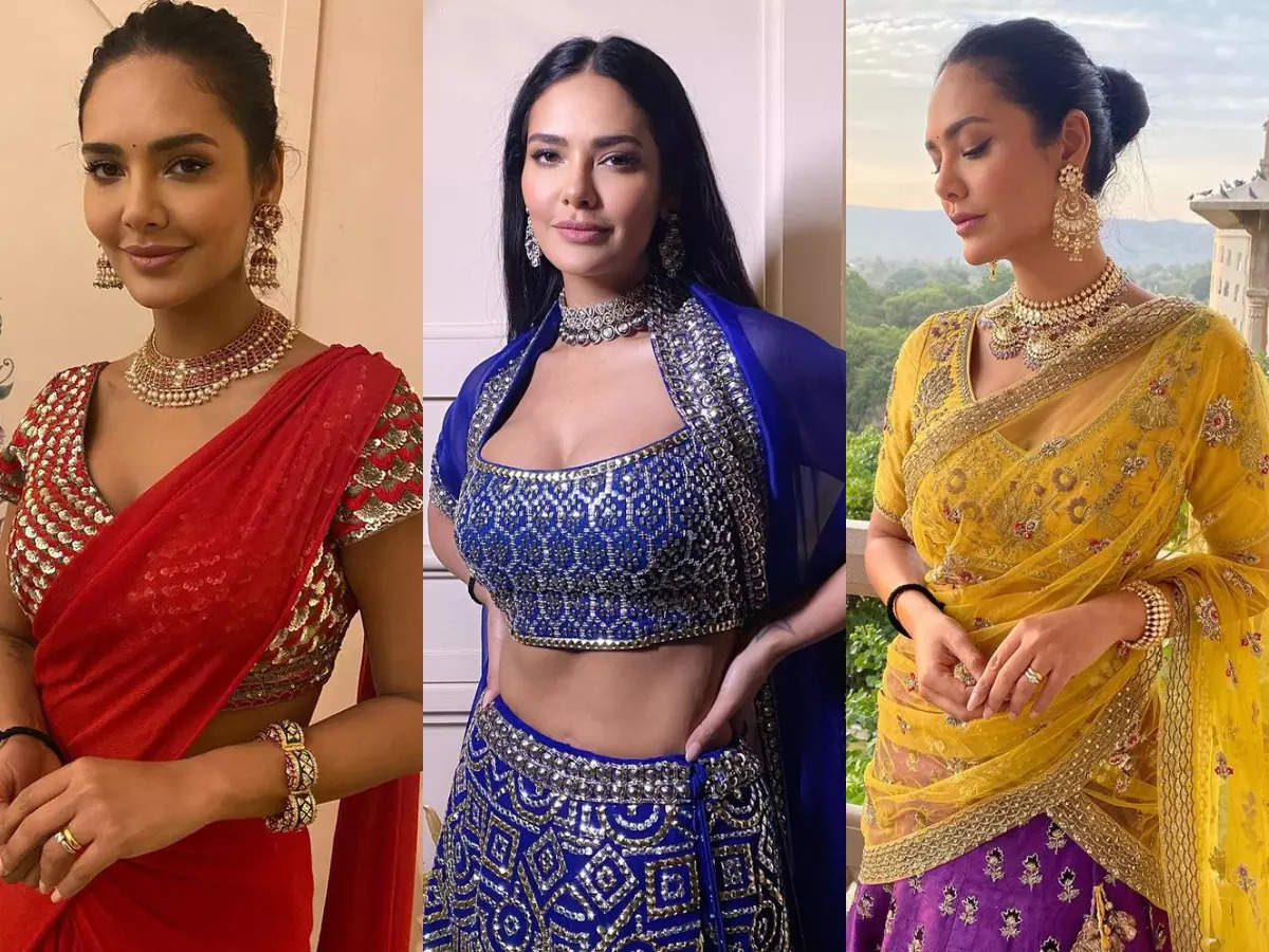 Esha Gupta's stylish lehenga looks