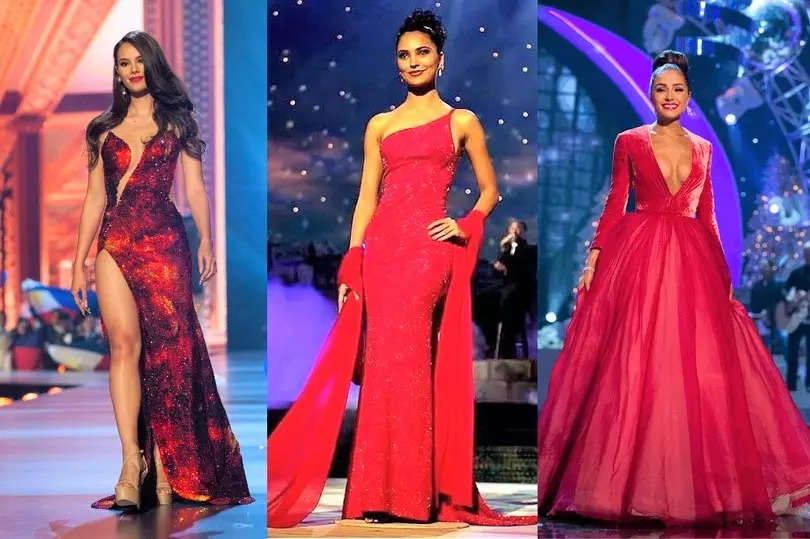 Miss universe red store gown