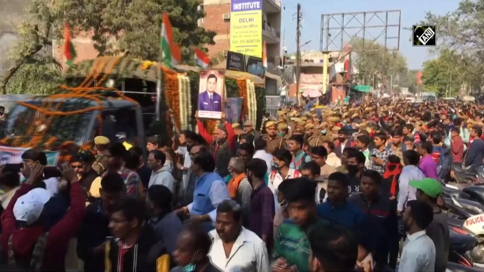 IAF Chopper Crash: People join funeral procession of Wing Commander PS ...