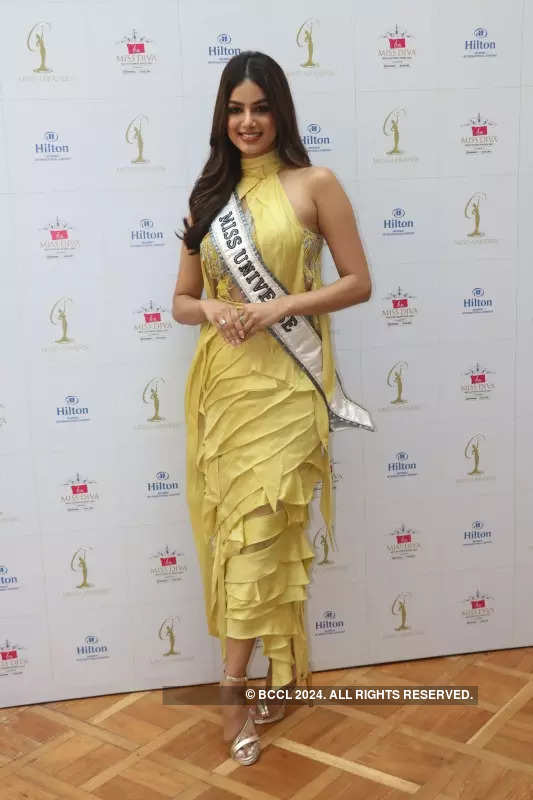 Miss Universe 2021 Harnaaz Sandhu shines bright in a gorgeous yellow dress, these exclusive photos capture her fashion power!